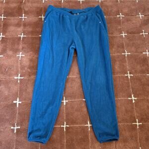 Patagonia Micro D Women's Fleece Joggers Pockets Teal Blue Size XL Made in USA